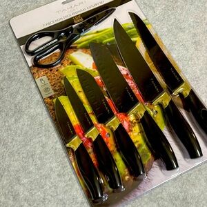 TAHARI Home 18K Signature Series 7 pc Non Stick Essential Cutlery Set